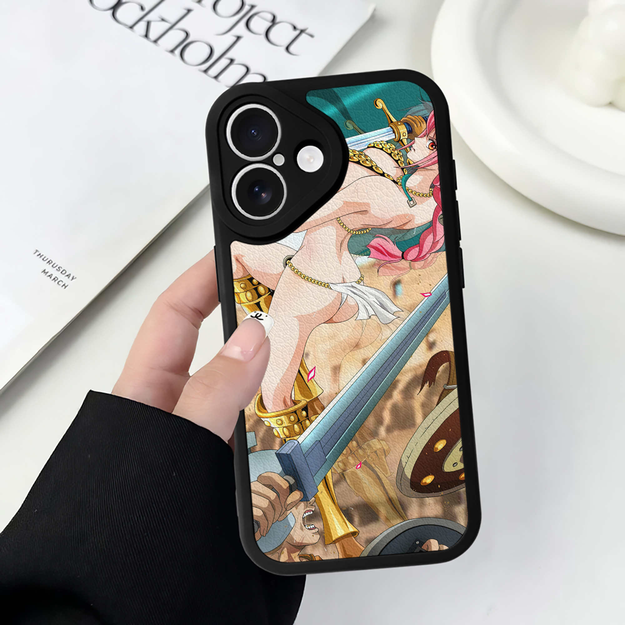 （画像用） ワンピース ONE PIECE 【iPhone 16シリーズ対応】シリコンスマホケース（レザー調） 材質：シリコン